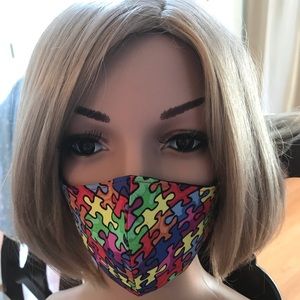 Puzzle piece face mask with filter